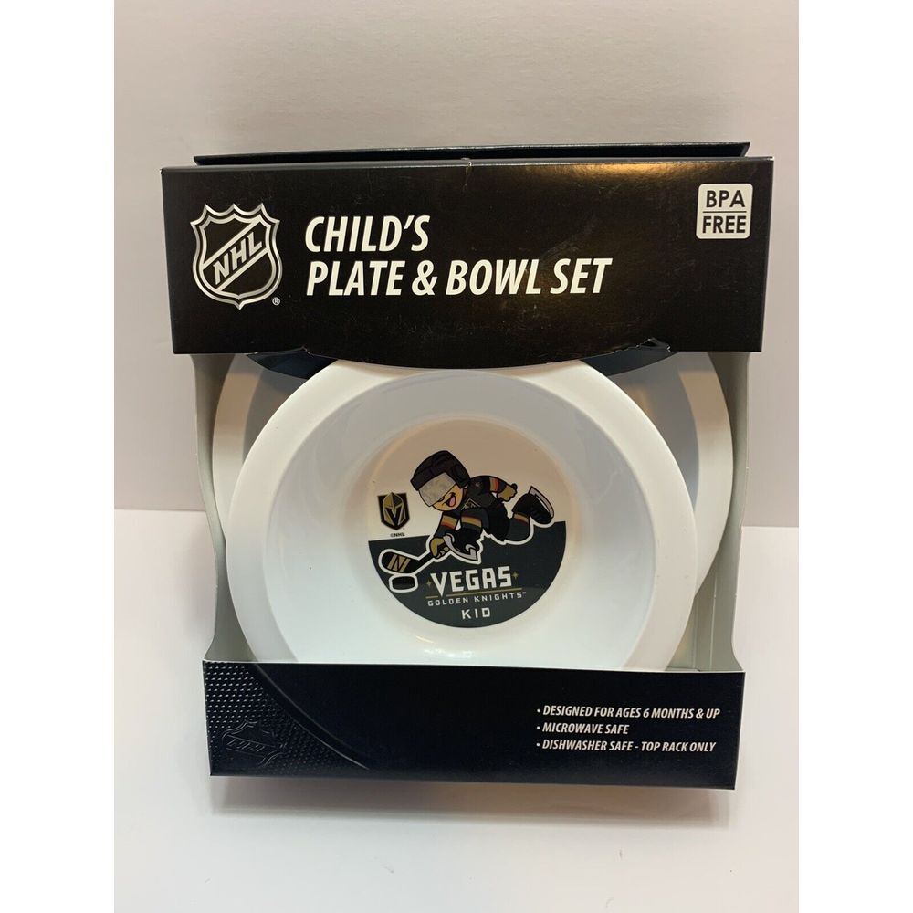 NHL Vegas Golden Knights Child's Plate & Bowl Set NHL kids Officially Licensed